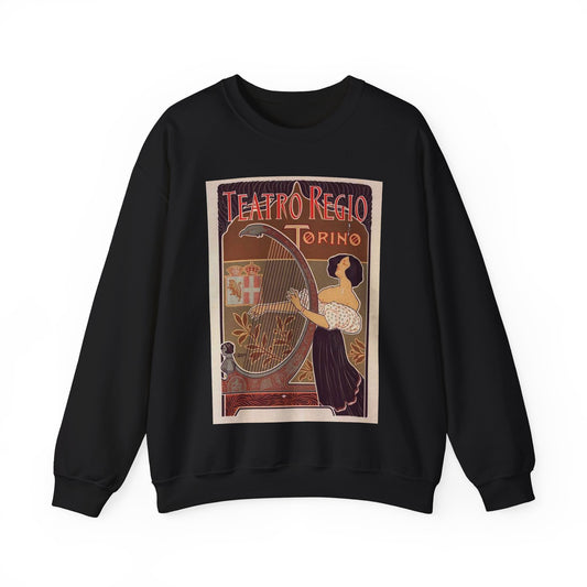 Affiche italienne pour le "Théâtre royal de Turin" Black Heavy Blend Adult Crew Neck SweatShirt