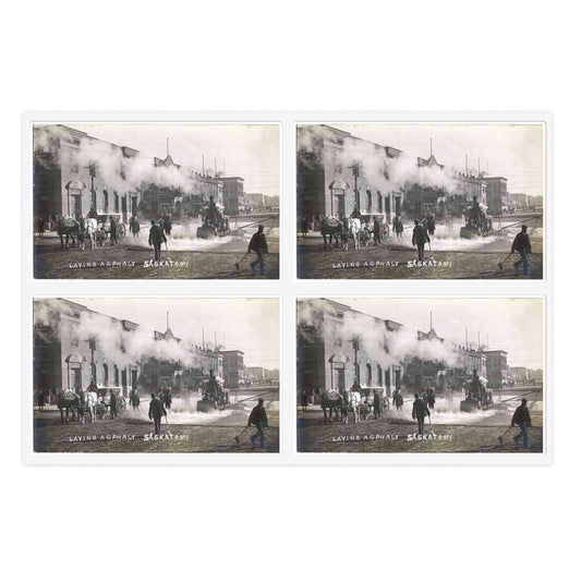 Laying Asphalt, all workers and equipment in view (NBY 10449) Laminated UV Protective Vinyl Stickers