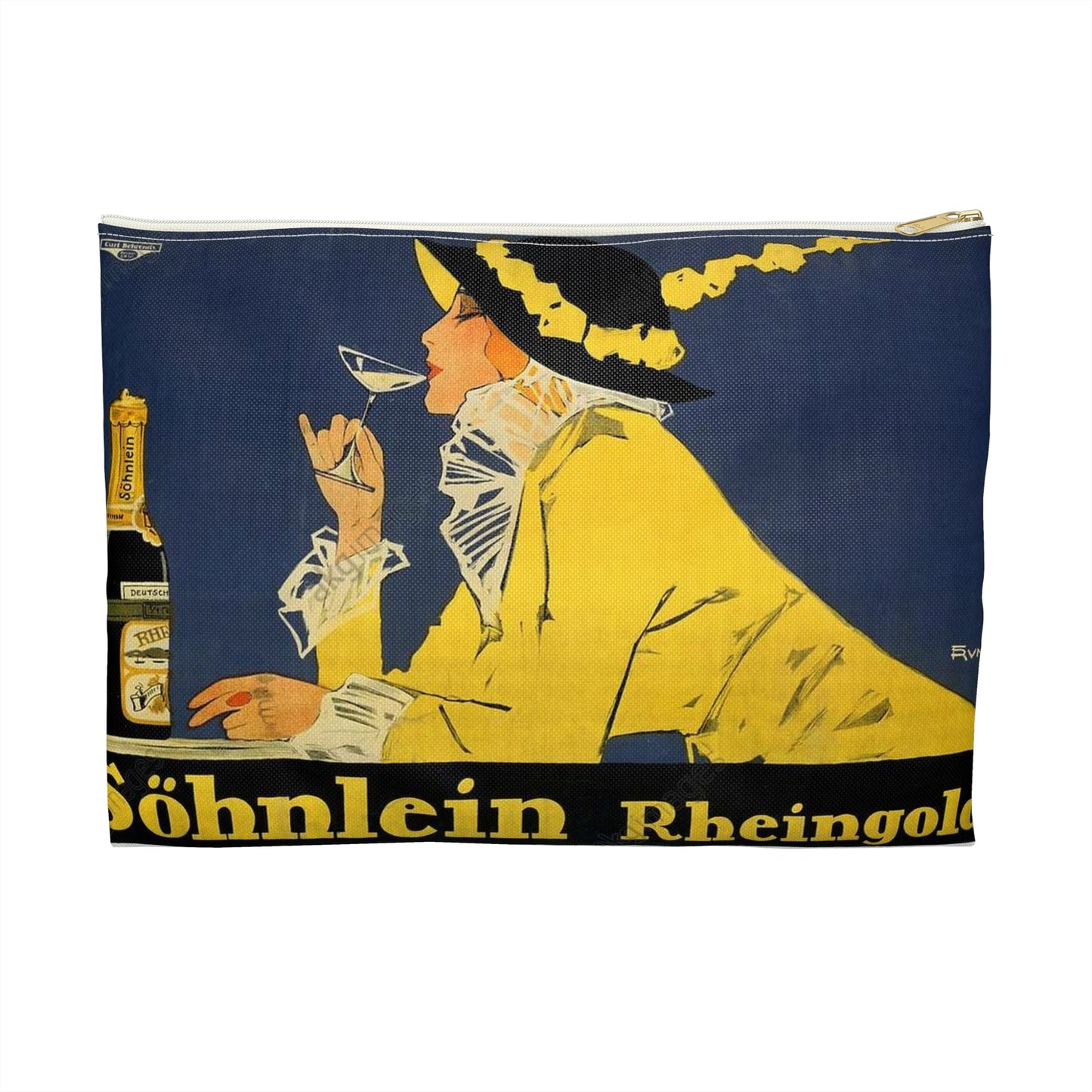 Fritz Rumpf (1888-1949) - Söhnlein Rheingold, c. 1910 Large Organizer Pouch with Black Zipper