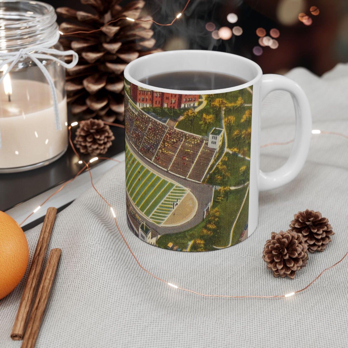 "Mountaineer Stadium," West Virginia University, Morgantown, W. Va. Beautiful Novelty Ceramic Coffee Mug 11oz