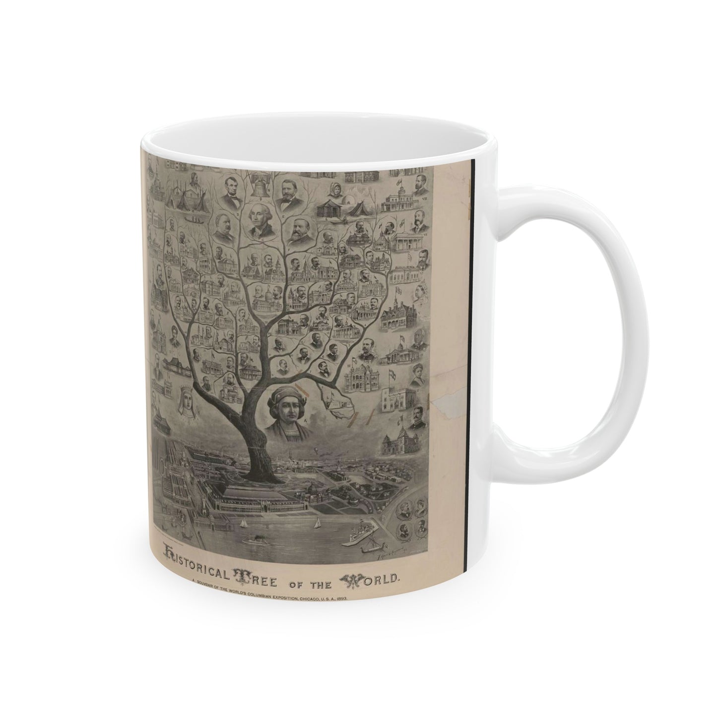 Historical tree of the world - Public domain graphic arts, Library of Congress Beautiful Novelty Ceramic Coffee Mug 11oz