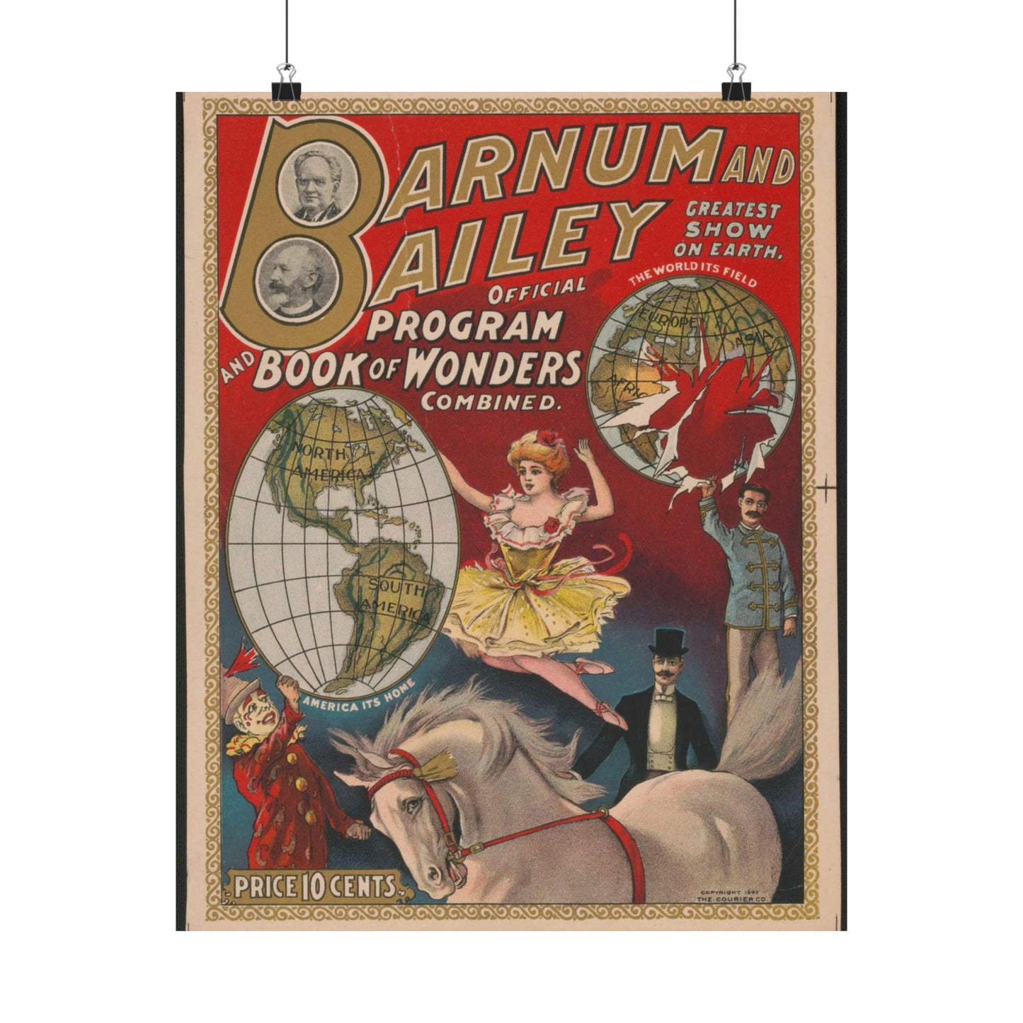 Barnum and Bailey official program and book of wonders combined High Quality Matte Wall Art Poster for Home, Office, Classroom