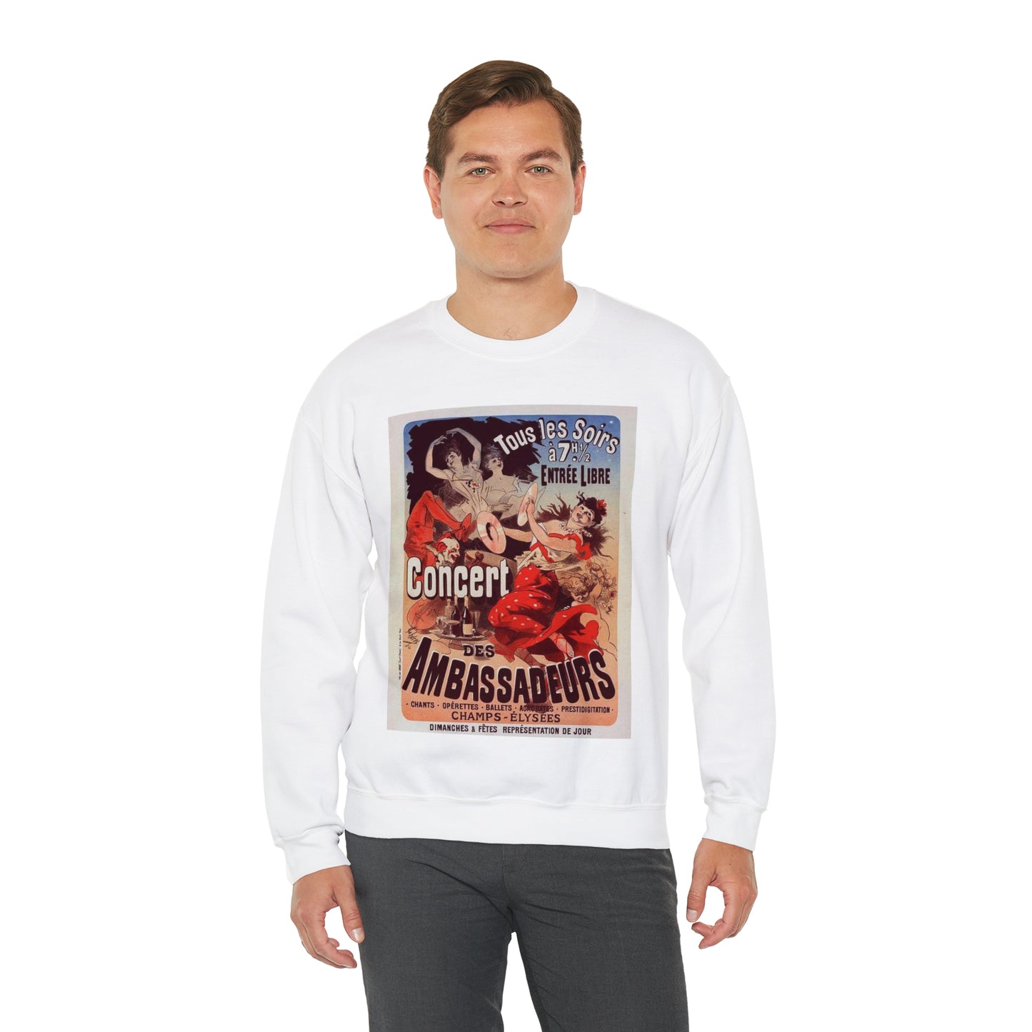 Affiche pour le "Concert des Ambassadeurs". White Heavy Blend Adult Crew Neck SweatShirt