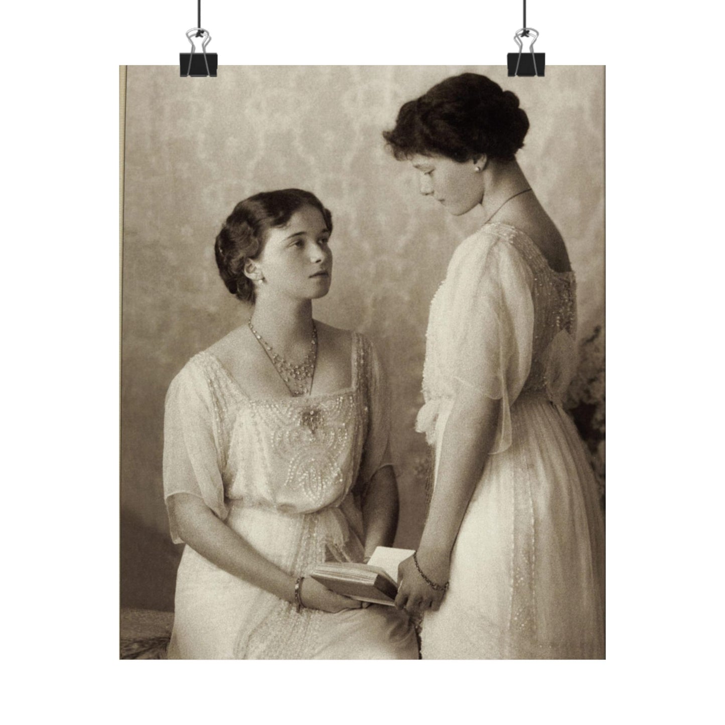 Grand Duchesses Olga and Tatiana. 1913. High Quality Matte Wall Art Poster for Home, Office, Classroom