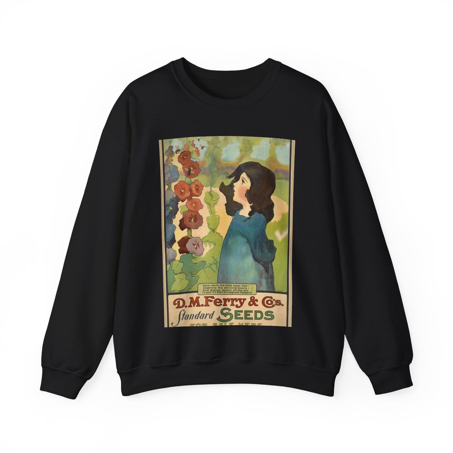 D. M. Ferry & Co's. standard seeds. Black Heavy Blend Adult Crew Neck SweatShirt