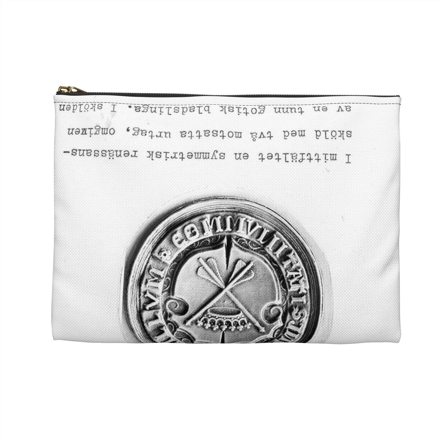 sigill (Dalarnas Landskapssigill från 1520-talet) Large Organizer Pouch with Black Zipper
