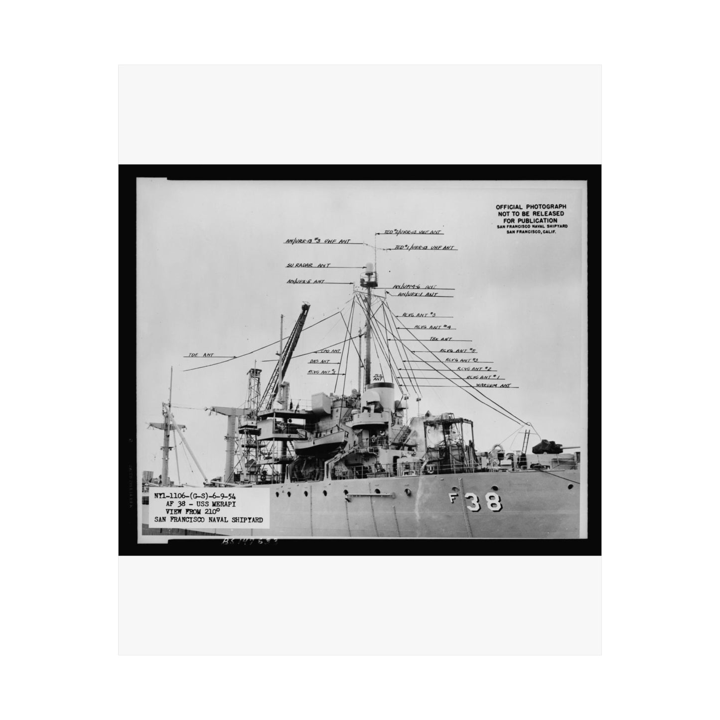 Navy Ship AF-38 Merapi - Public domain photogrpaph High Quality Matte Wall Art Poster for Home, Office, Classroom