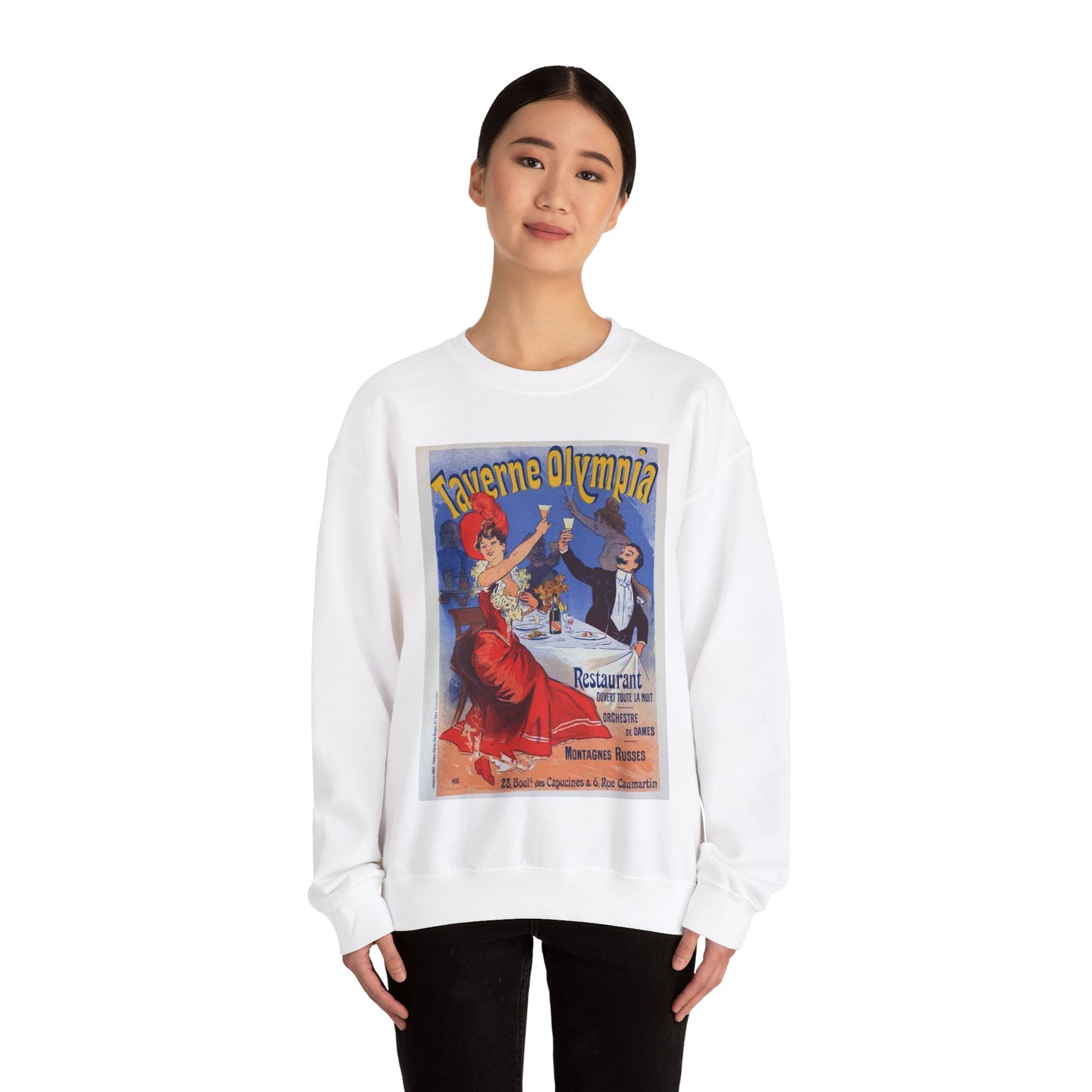 Affiche pour la "Taverne Olympia". White Heavy Blend Adult Crew Neck SweatShirt
