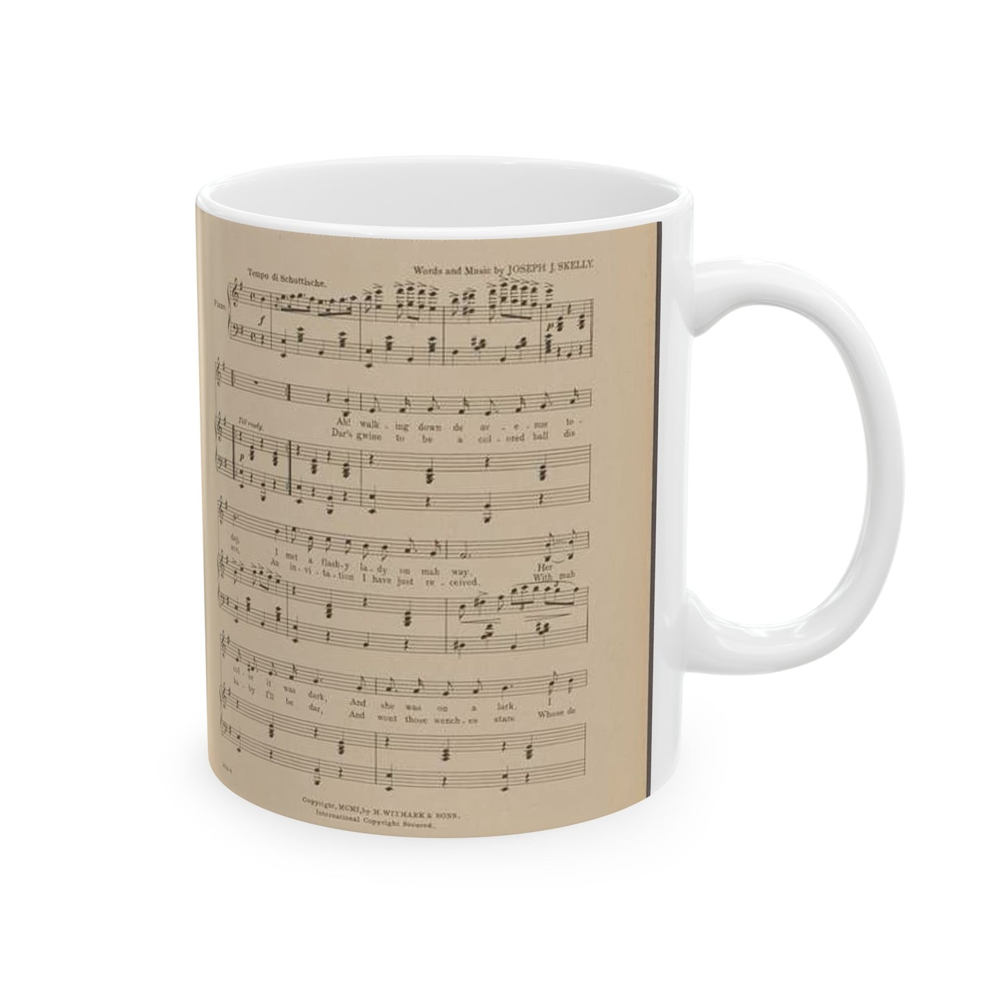 A new gal just in town - Public domain sheet music scan Beautiful Novelty Ceramic Coffee Mug 11oz