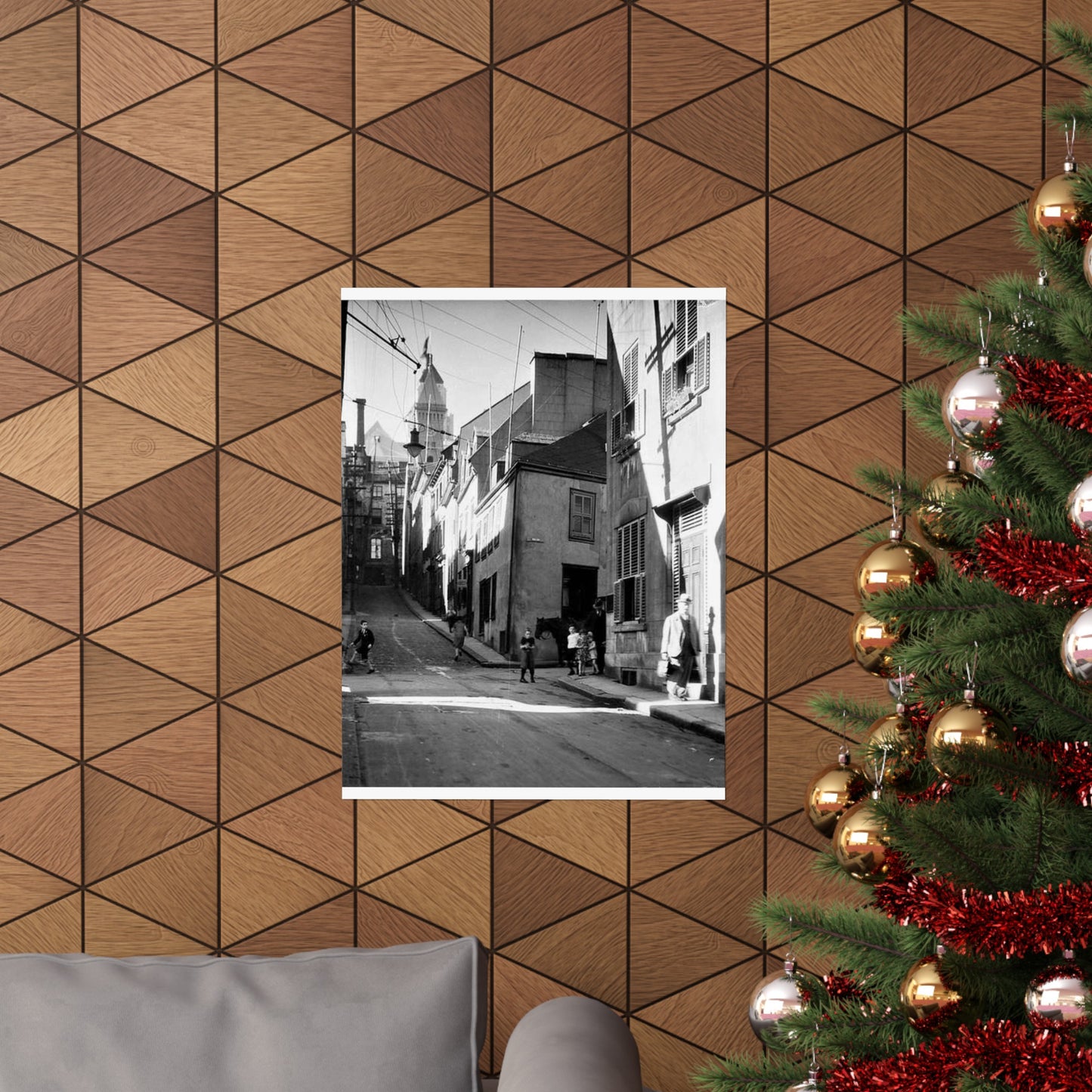 Rue St-Flavien, Quebec City, 1932 High Quality Matte Wall Art Poster for Home, Office, Classroom