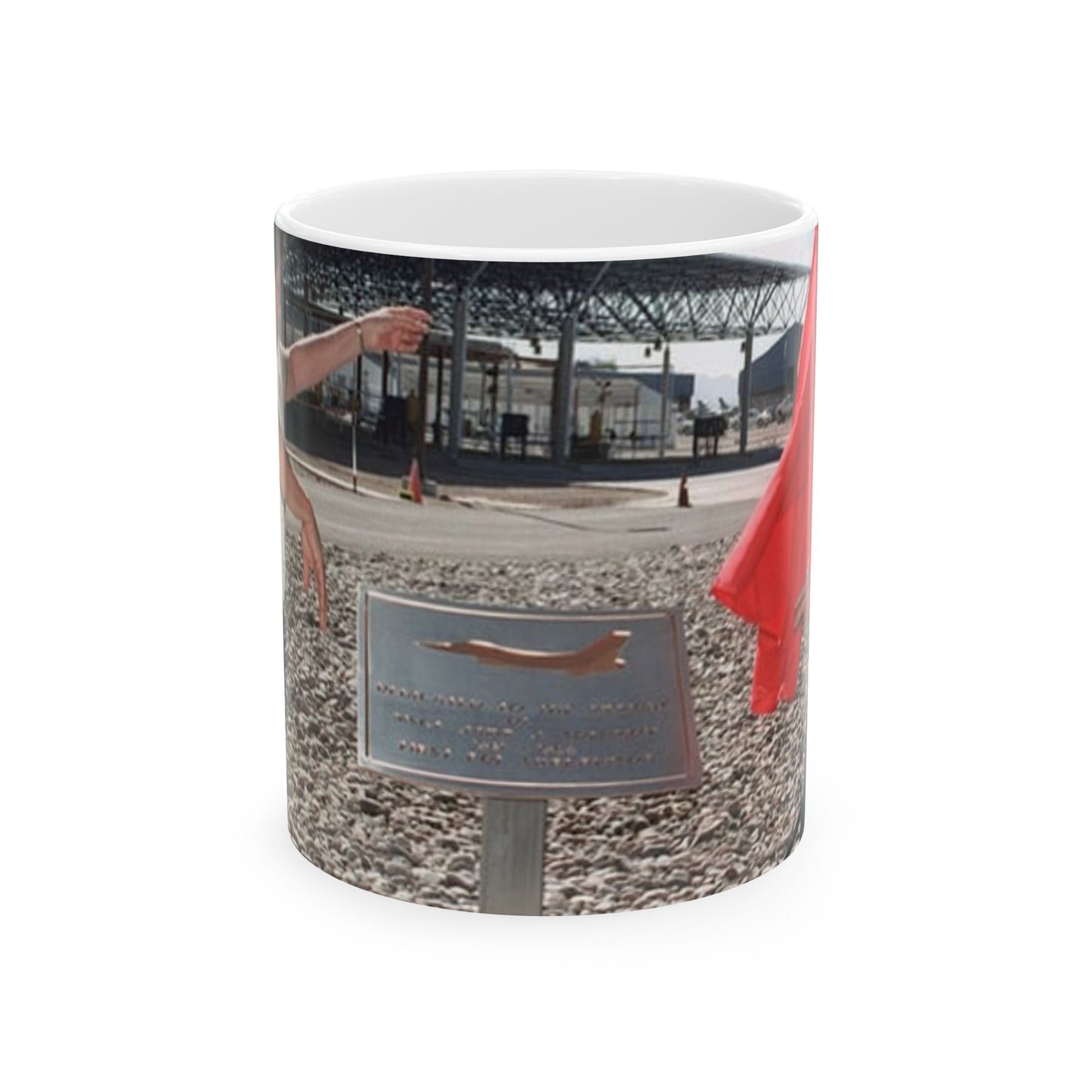 In memory of US Air Force MASTER Sergeant Jamie Solomon, US Air Force Brigadier General Mensching and Mrs. Solomon unveil the dedication of the new POL facilities in Tucson, Arizona Beautiful Novelty Ceramic Coffee Mug 11oz