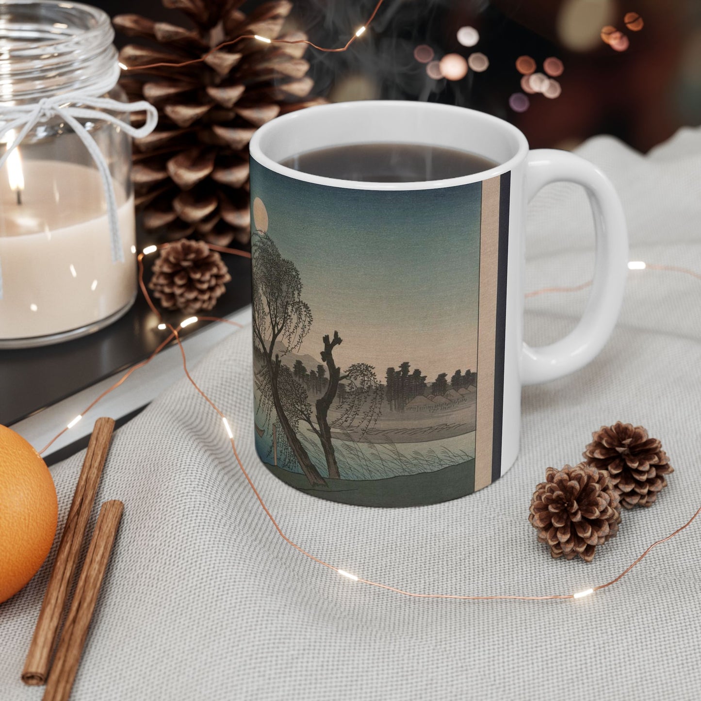 [Fūkeiga], Ando Hiroshige - Public domain portrait drawing  Beautiful Novelty Ceramic Coffee Mug 11oz