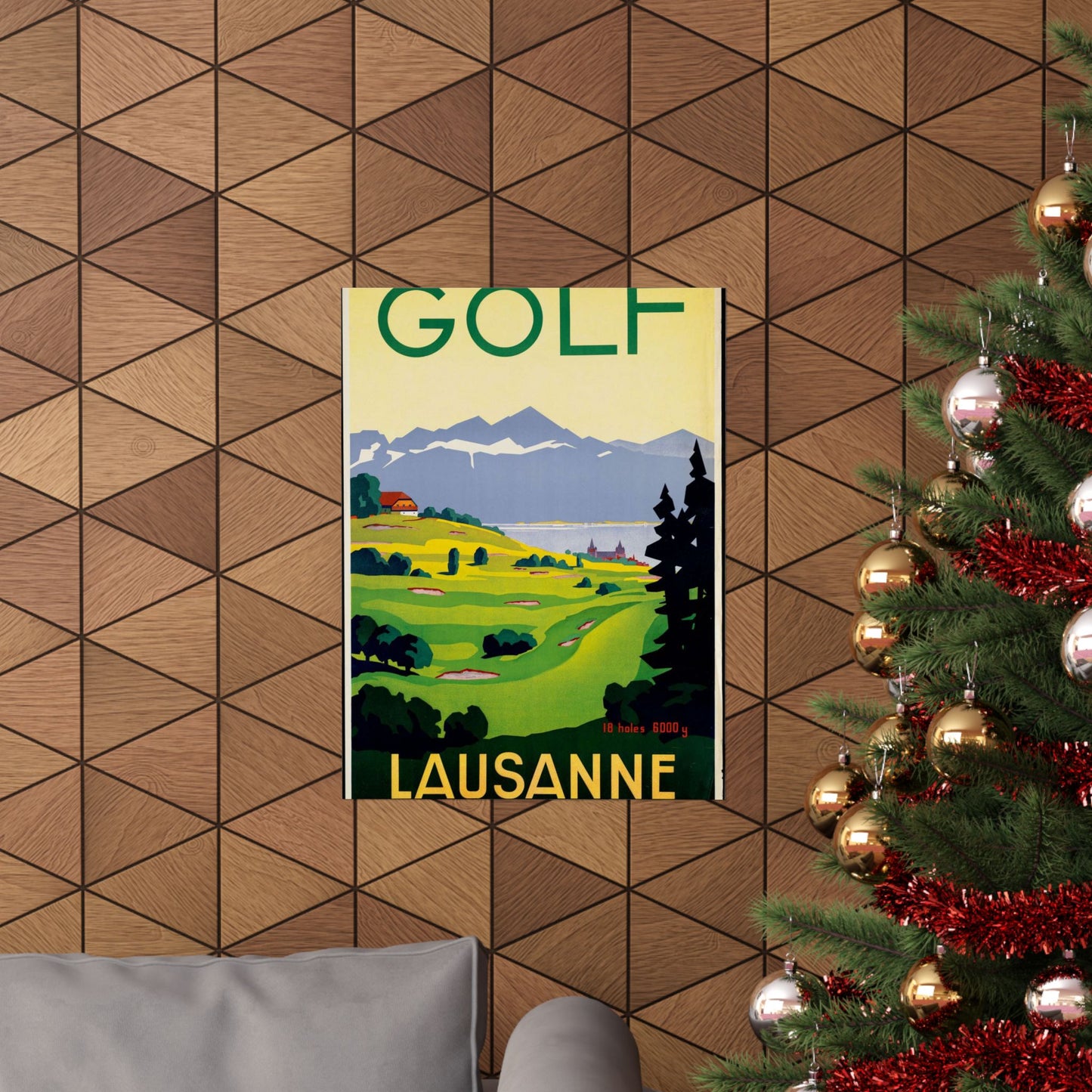 Poster - Golf. Lausanne - Public domain lithograph High Quality Matte Wall Art Poster for Home, Office, Classroom