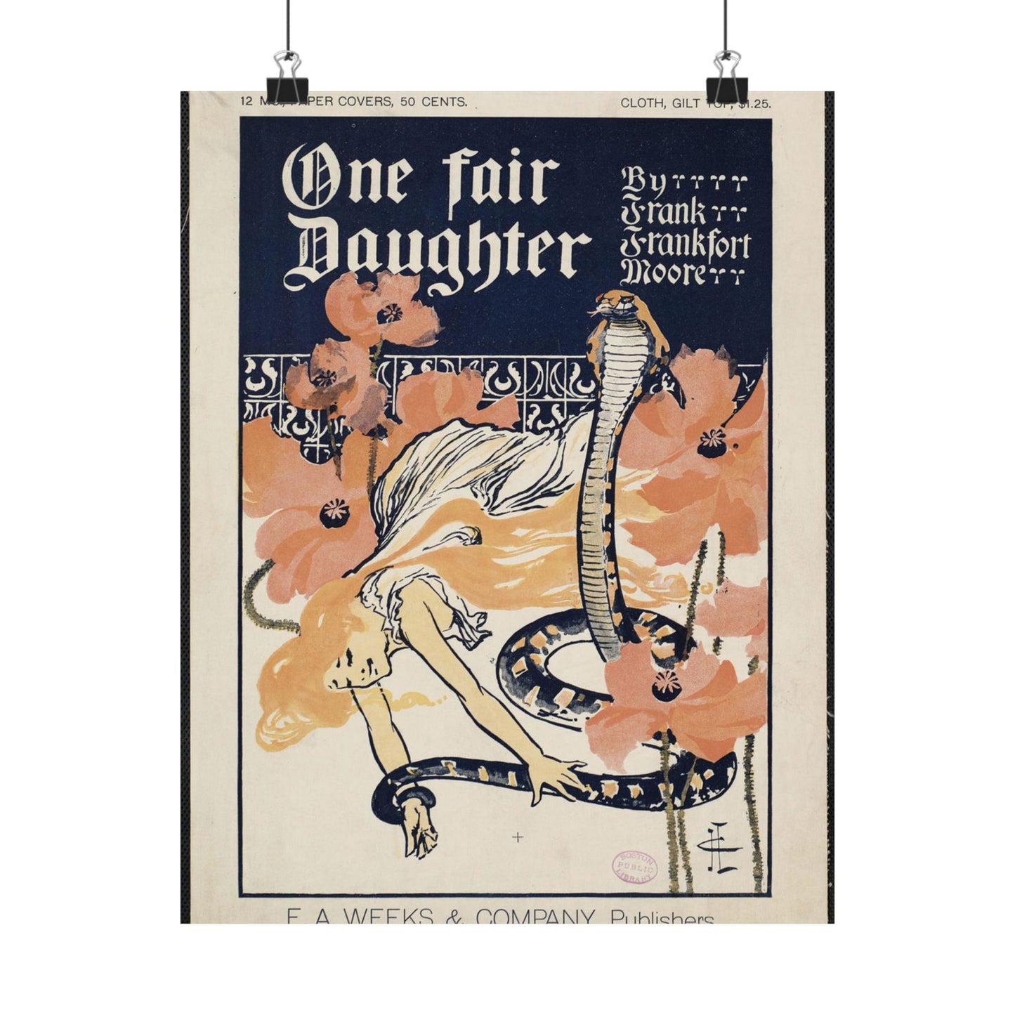 One fair daughter, by Frank Frankfort Moore High Quality Matte Wall Art Poster for Home, Office, Classroom