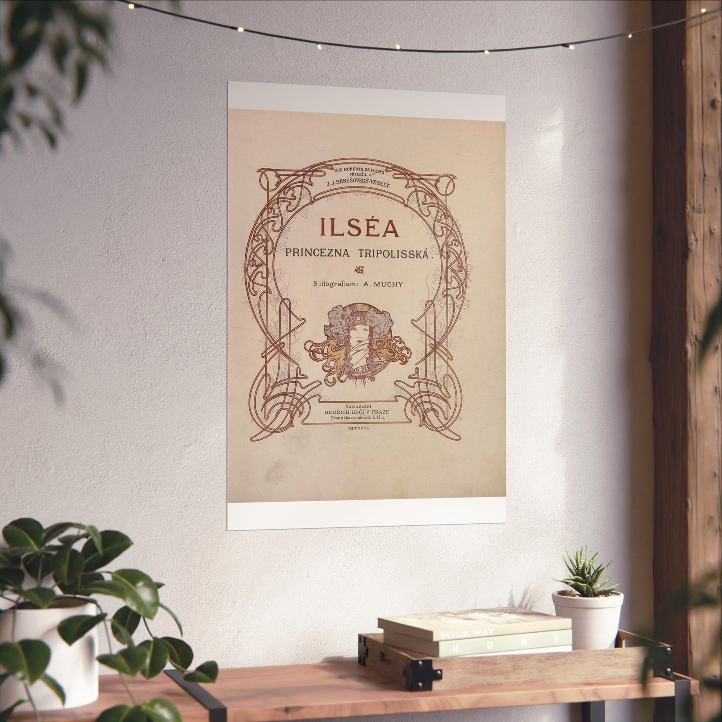 Ilsea, princezna tripolisska - title - Alfons Mucha High Quality Matte Wall Art Poster for Home, Office, Classroom