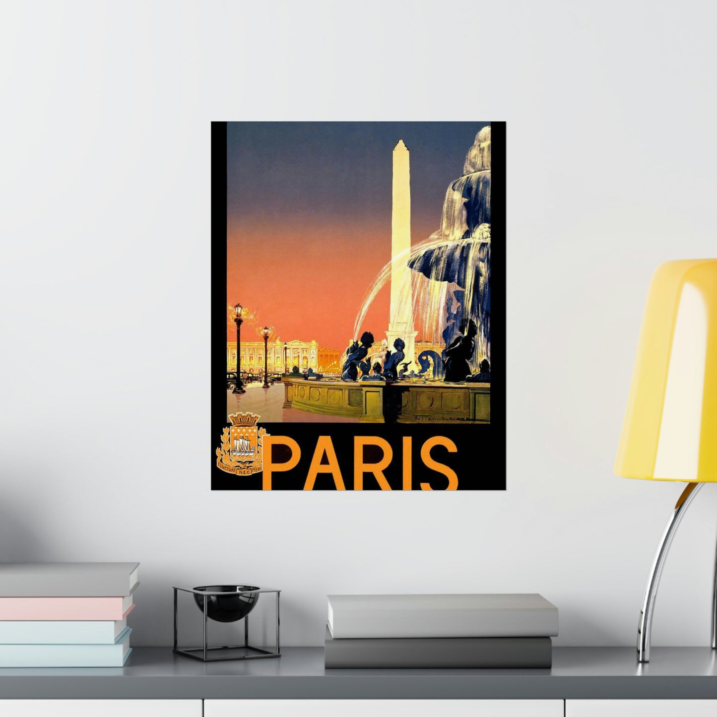 Paris. Vintage Travel Poster. - Art Deco public domain image High Quality Matte Wall Art Poster for Home, Office, Classroom