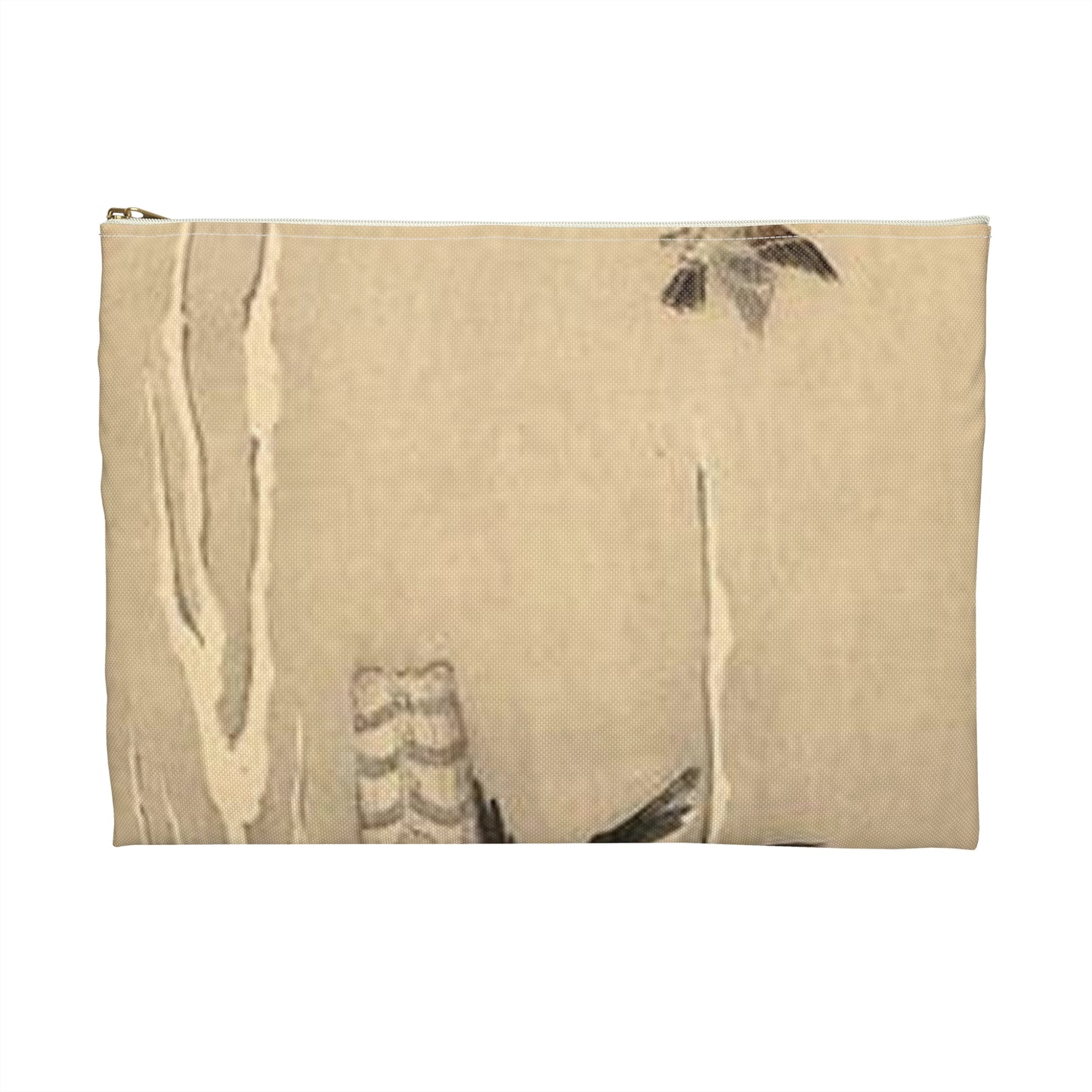 Koson - goshawk-on-snowy-branch, Ohara Koson Large Organizer Pouch with Black Zipper