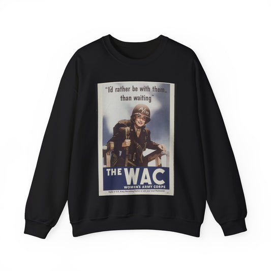 "I'd Rather Be With Them - Than Waiting" - NARA - 513677 Black Heavy Blend Adult Crew Neck SweatShirt