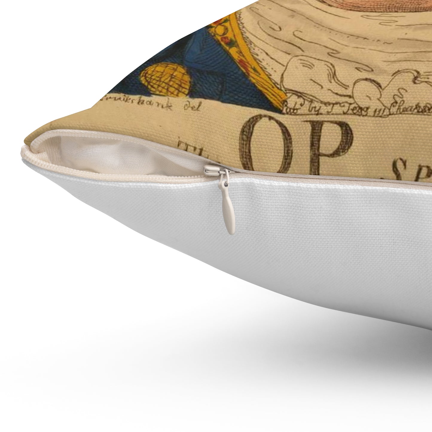 The OP spectacles / Cruikshank del., British Cartoon Print Decorative Accent Square Pillow