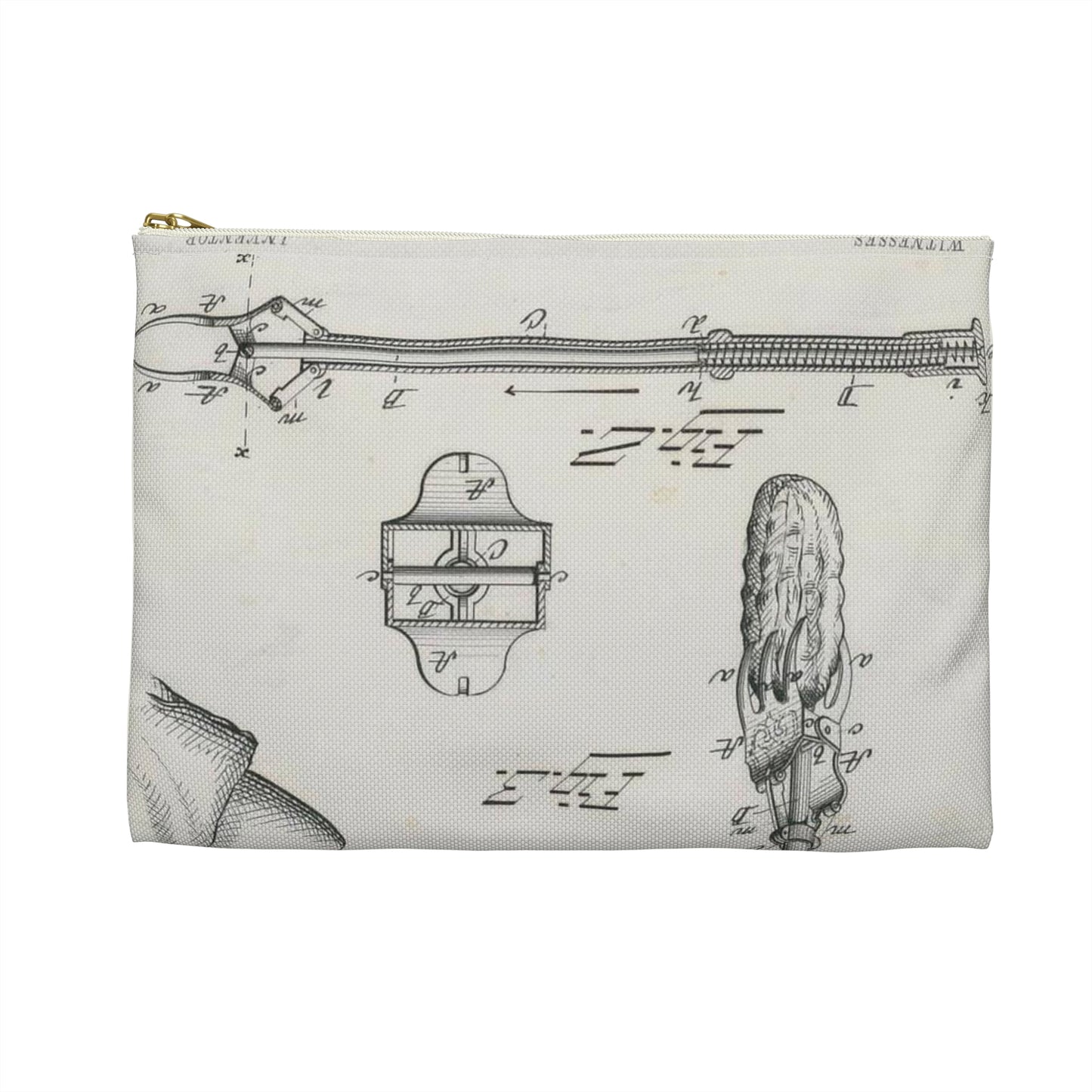 Patent drawing - for R. W. Turner's Fork for Domestic and Other Uses Public domain  image Large Organizer Pouch with Black Zipper
