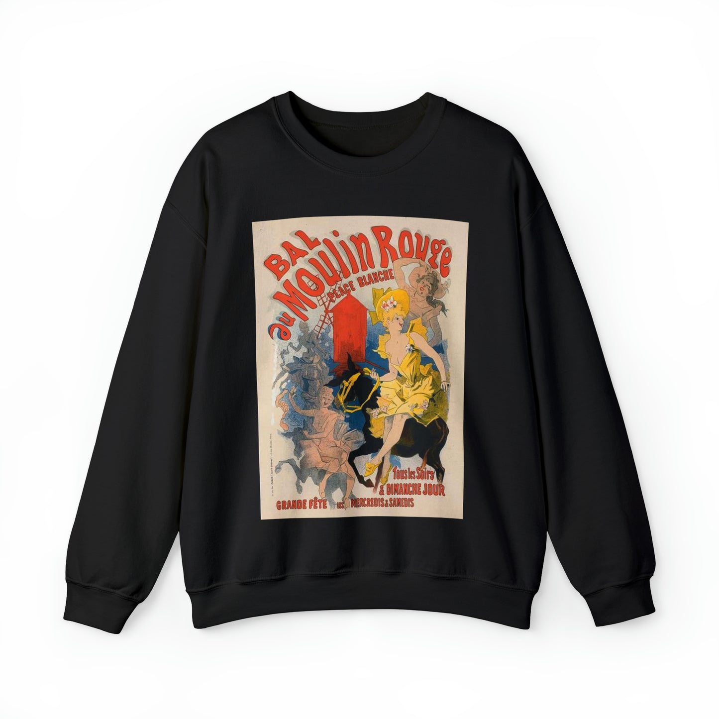 Affiche pour le "Bal du Moulin Rouge". Black Heavy Blend Adult Crew Neck SweatShirt