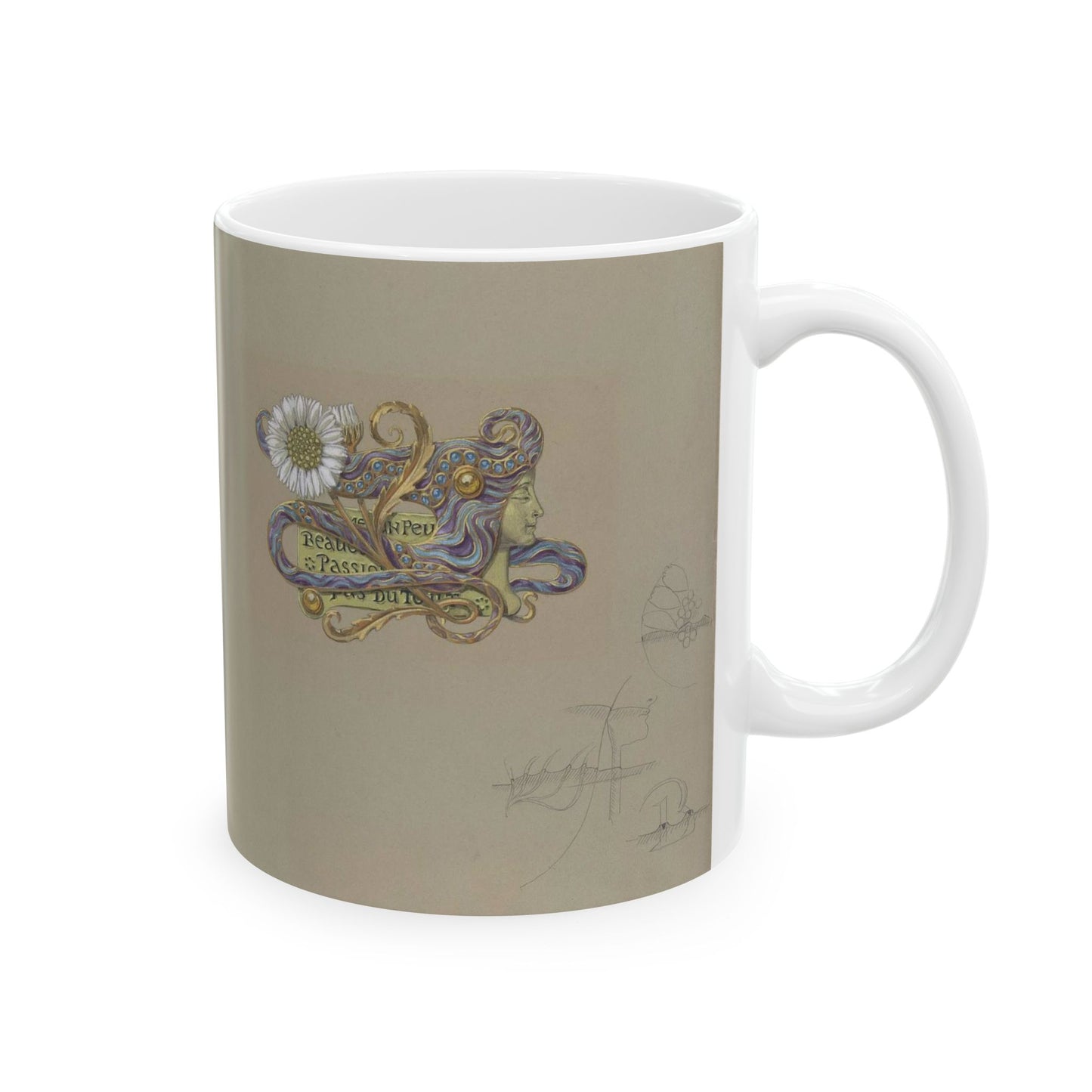 Eugène Samuel Grasset  - Jewelry Design Beautiful Novelty Ceramic Coffee Mug 11oz