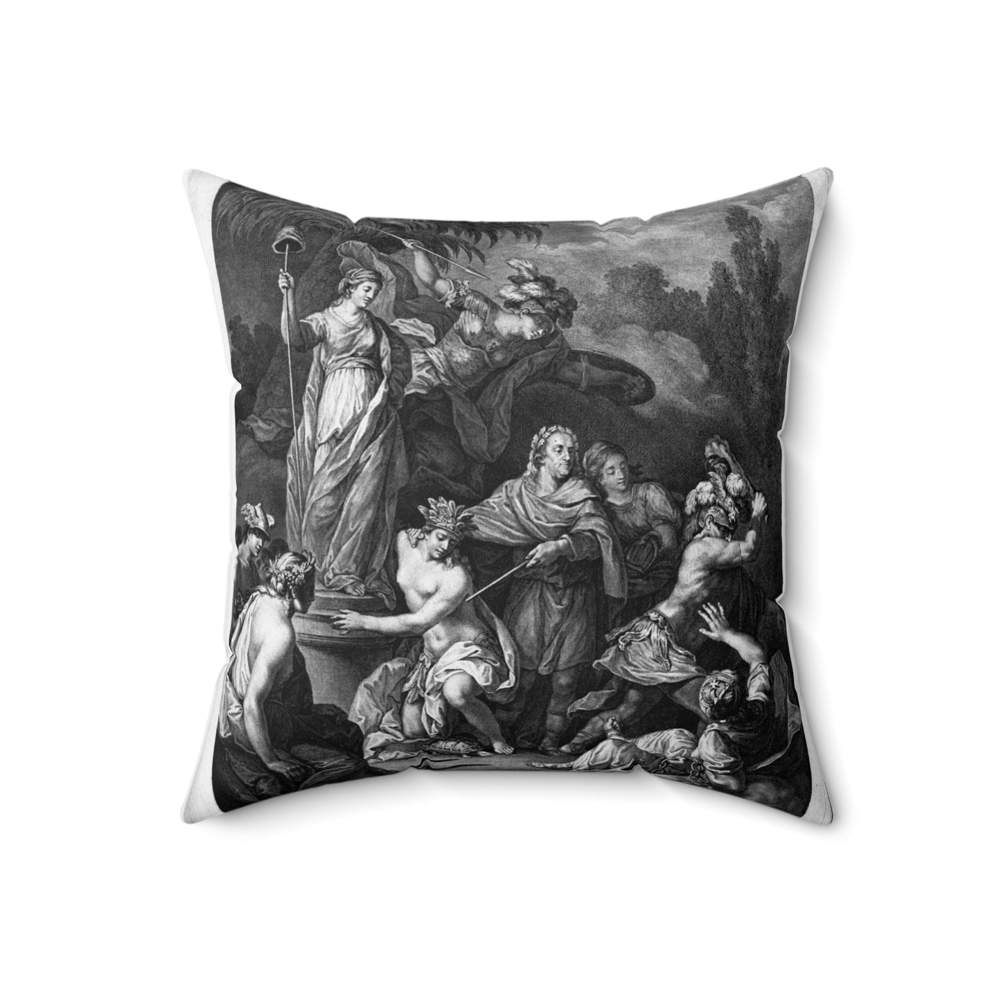 [French Girls in Blue Jeans] - American Embassy, Paris, France, Marshall Plan photogrpaphs Decorative Accent Square Pillow