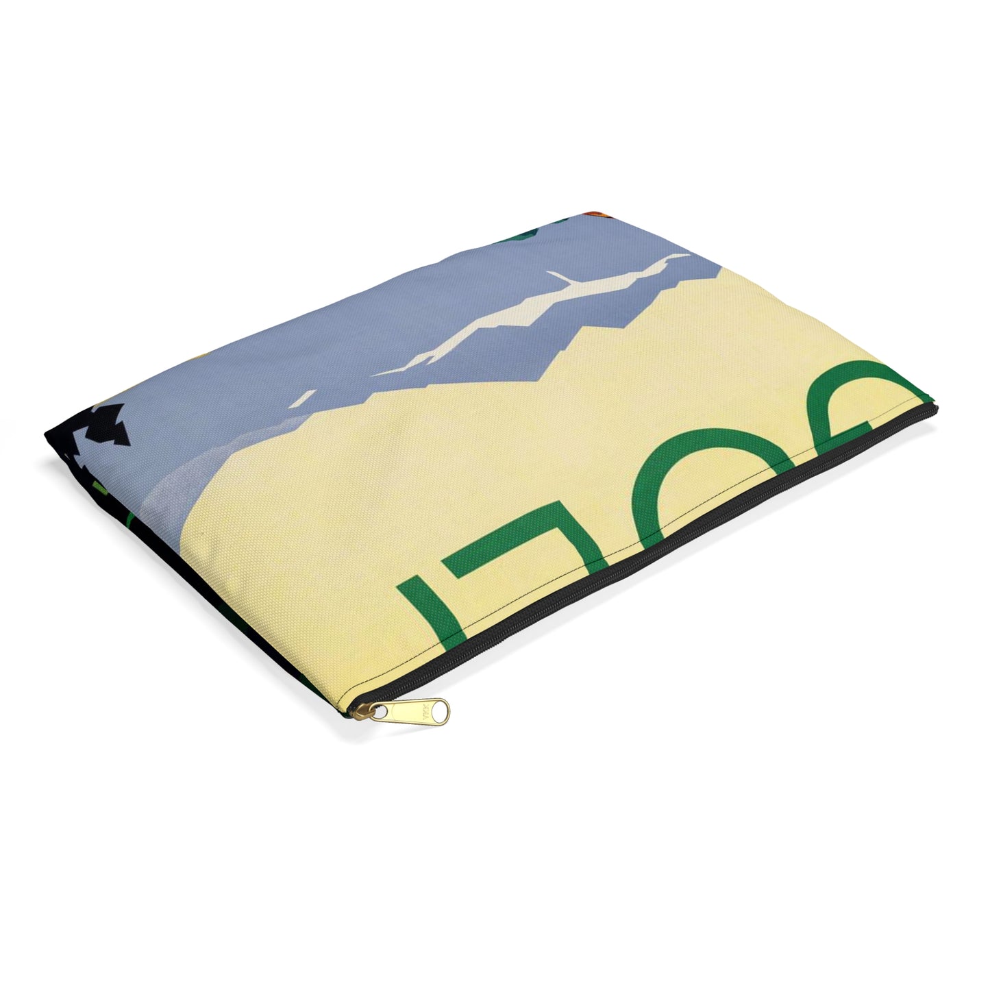 Poster - Golf. Lausanne - Public domain lithograph Large Organizer Pouch with Black Zipper