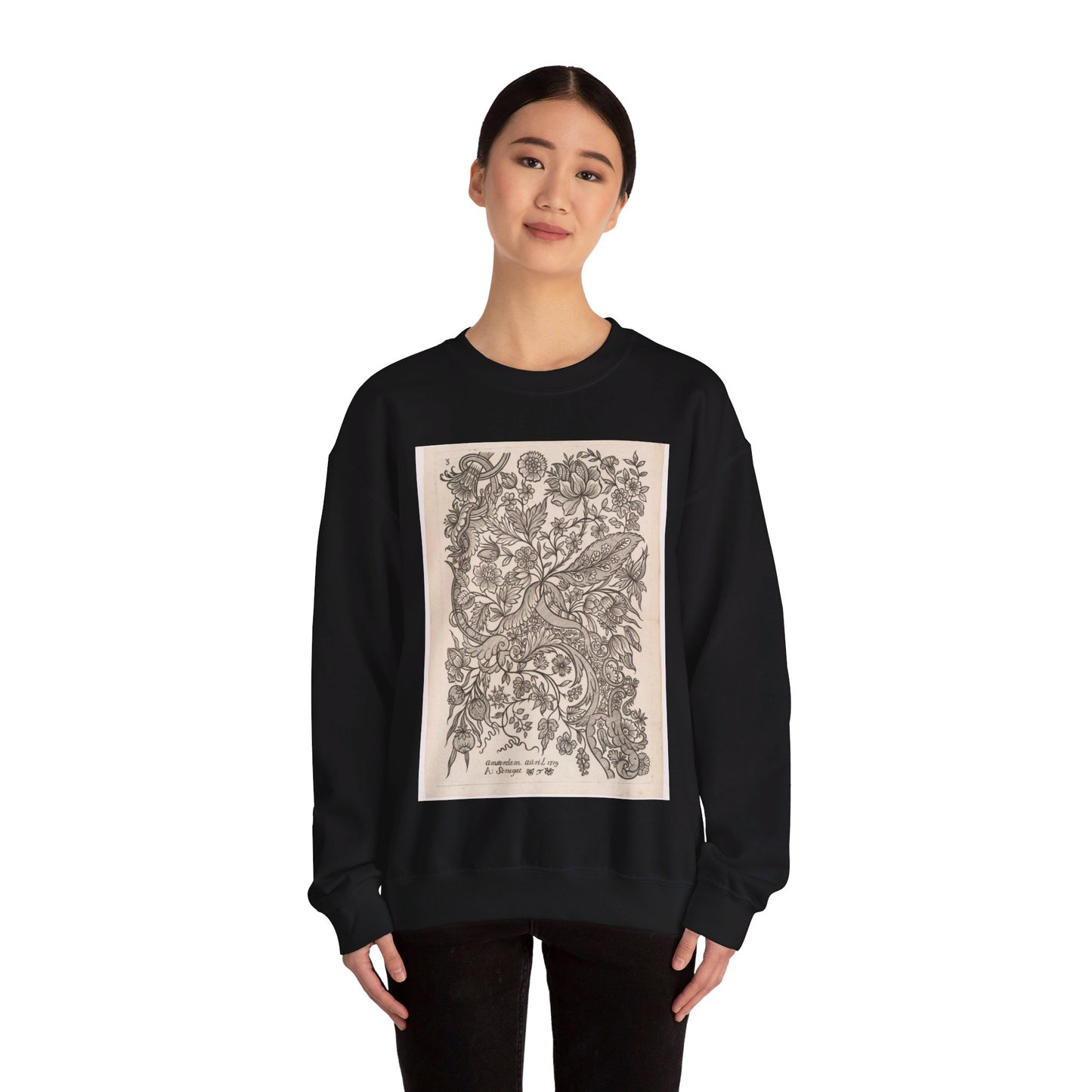 Alexander Senegat - Ontwerp voor textiel Black Heavy Blend Adult Crew Neck SweatShirt