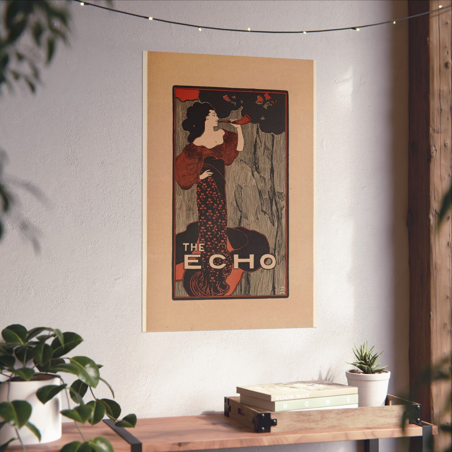 The echo, for sale here - Art nouveau public domain poster - Art nouveau public domain image High Quality Matte Wall Art Poster for Home, Office, Classroom