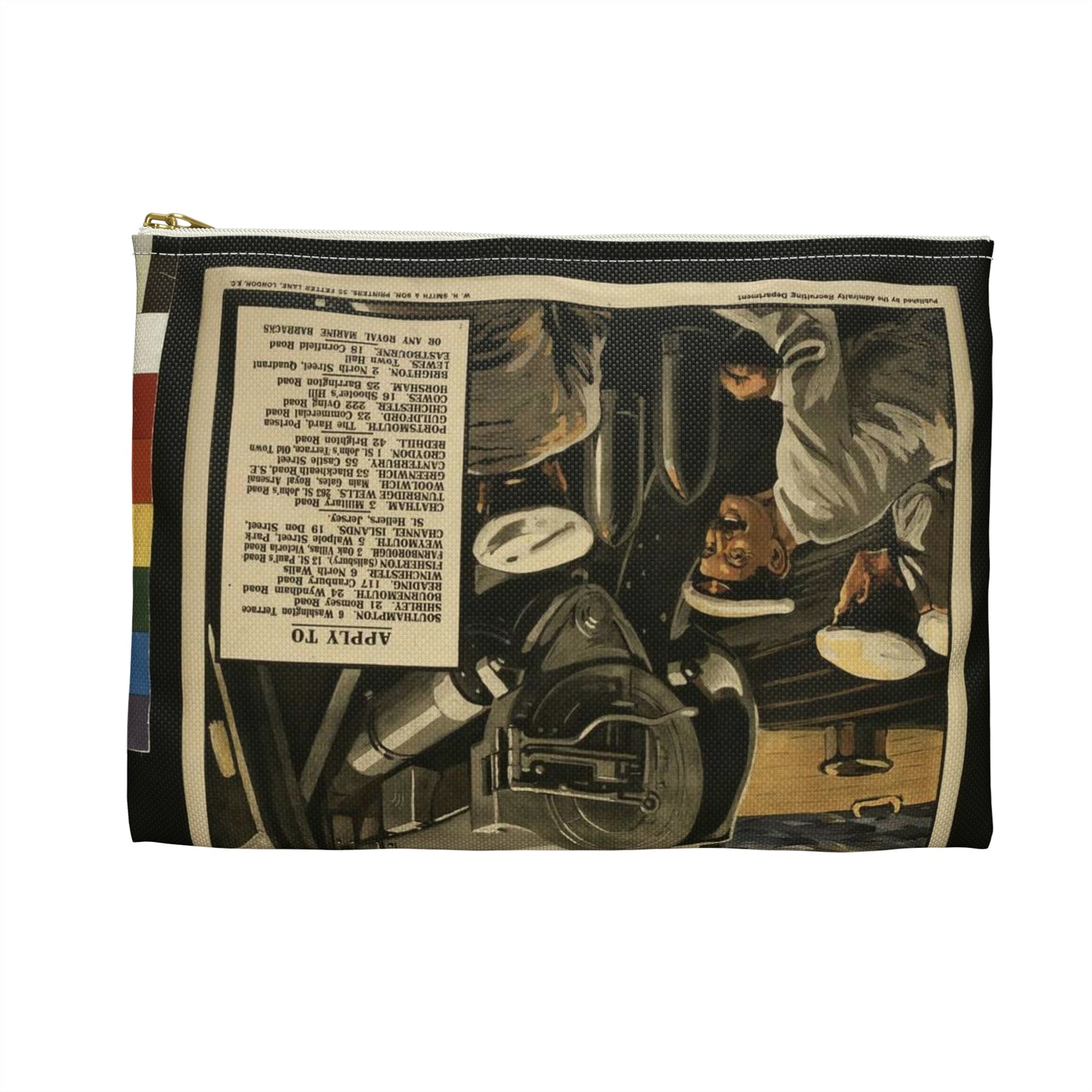 Join the Royal Marines. Help to man the guns of the fleet / W.H. Smith & Son, Printers, 55 Fetter Lane, London, E.C. Large Organizer Pouch with Black Zipper