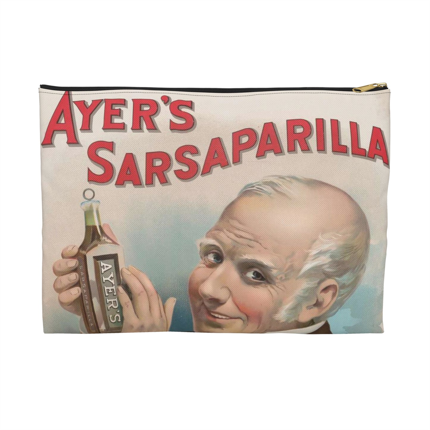 Ayer's sarsaparilla, for all blood diseases, cures others, will cure you Large Organizer Pouch with Black Zipper