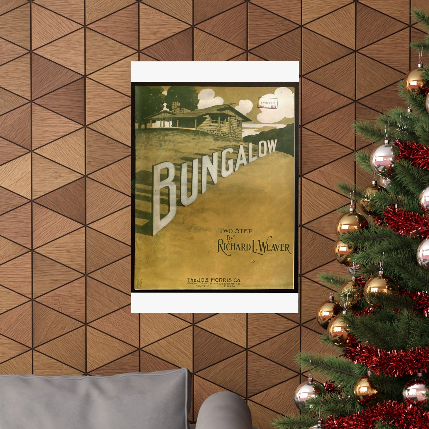 Bungalow, musical notation - Public domain American sheet music High Quality Matte Wall Art Poster for Home, Office, Classroom