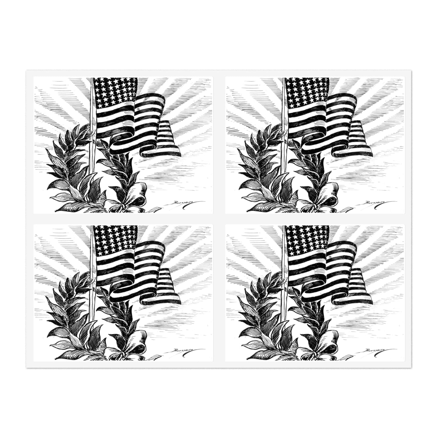 Flag Day, 1920 - Political cartoon, public domain image Laminated UV Protective Vinyl Stickers