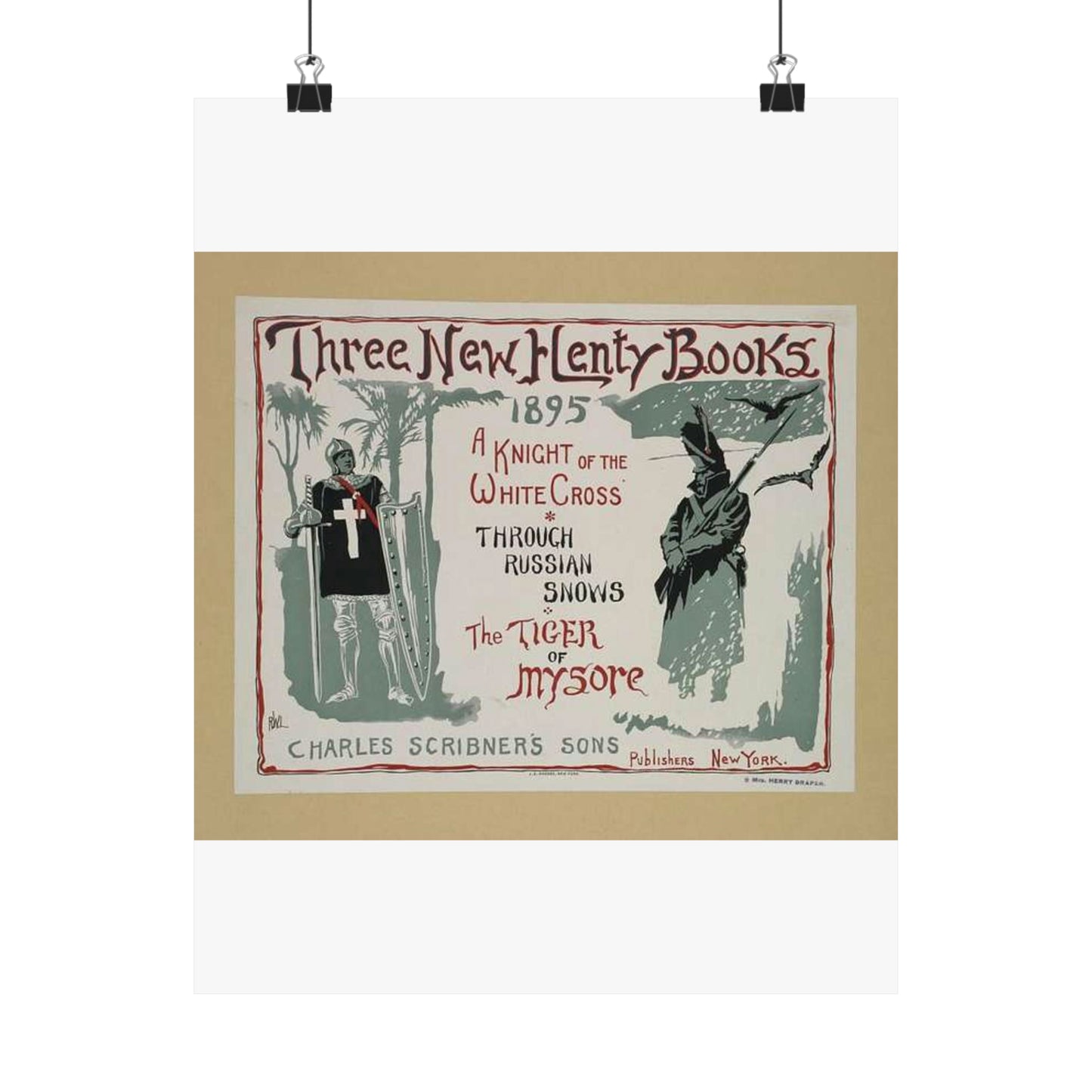 Three new Henty books., Art Nouveau Poster High Quality Matte Wall Art Poster for Home, Office, Classroom