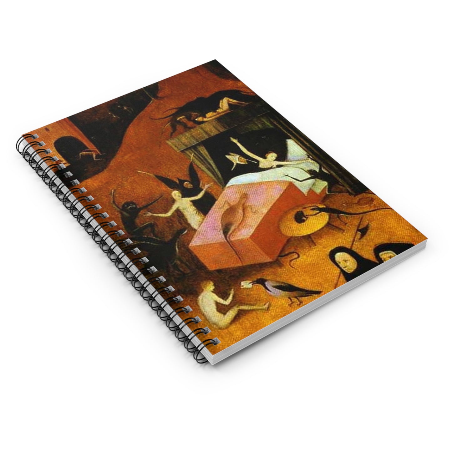 BoschDeathOfTheReprobate - Drawing. Public domain image. Spiral Bound Ruled Notebook with Printed Cover