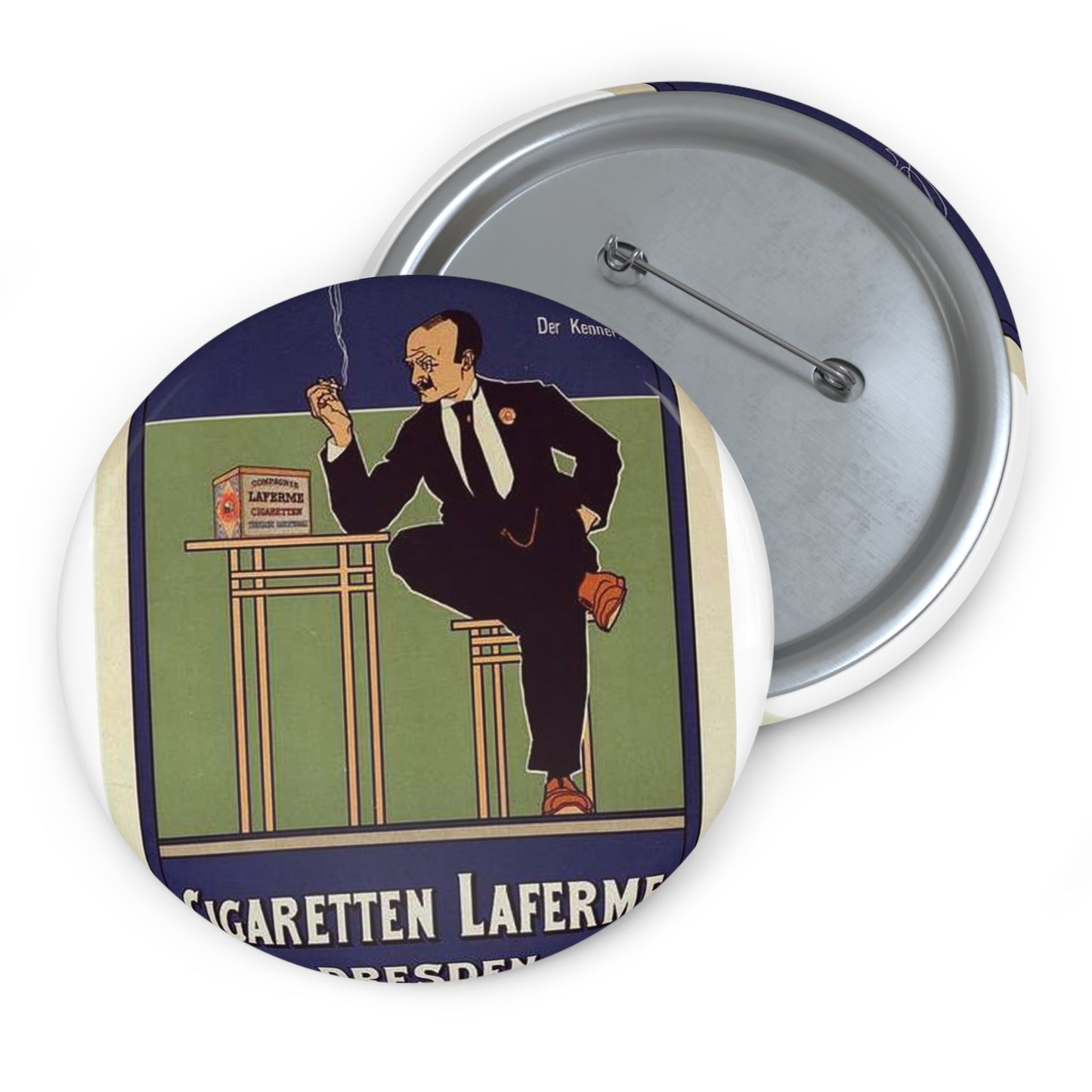 Fritz Rehm-Cigaretten Laferme Dresden Pin Buttons with Crisp Design