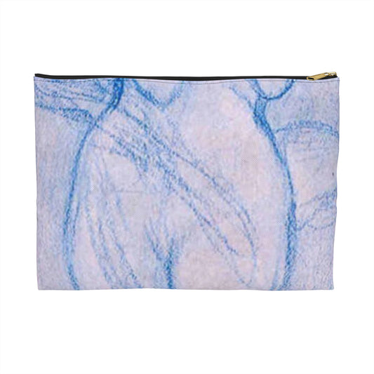 Mucha - Female Figures - Drawing. Public domain image. Large Organizer Pouch with Black Zipper