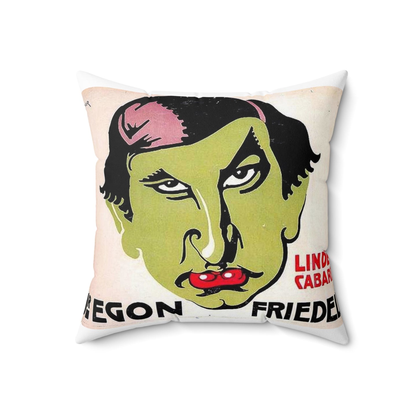 Dr. Egon Friedell im Lindencabaret, Berlin. Plakat, 1913 Decorative Accent Square Pillow