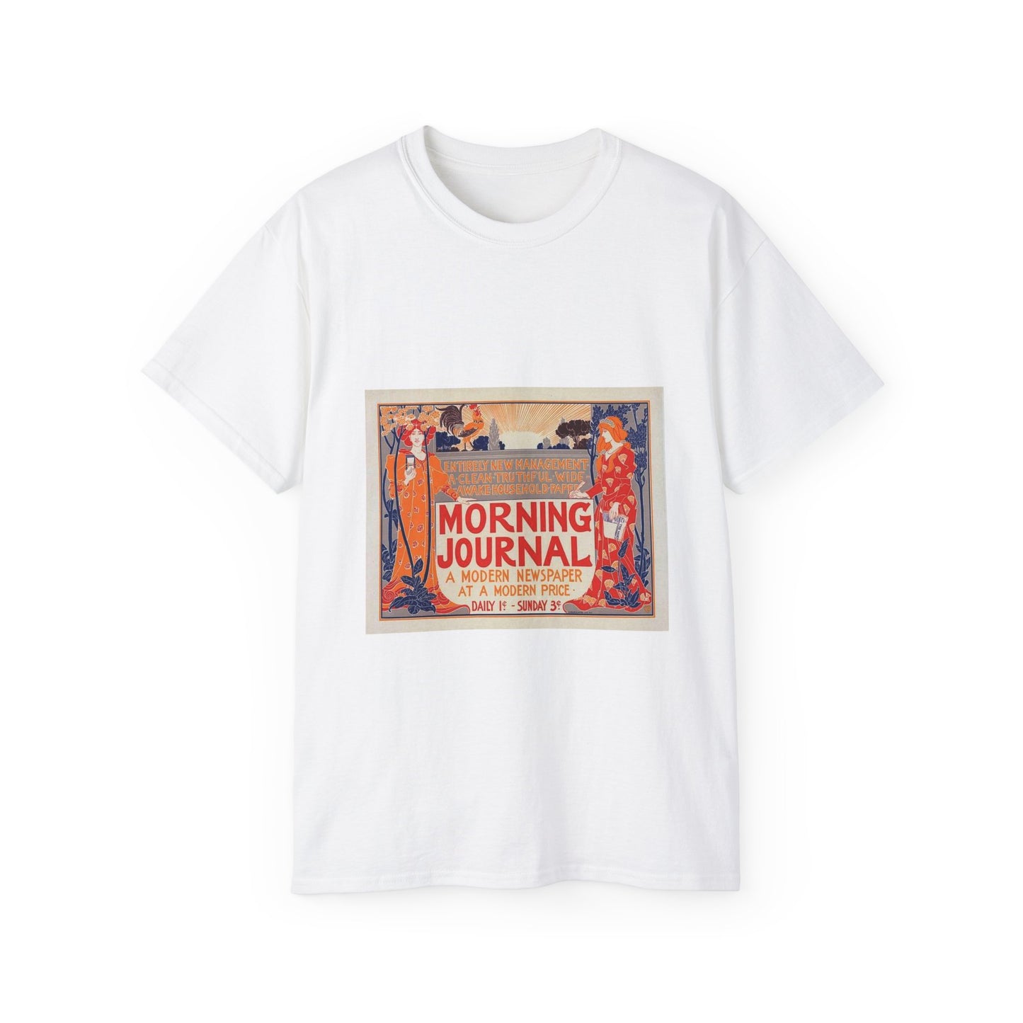 Louis Rhead - Affiche américaine pour le "Morning Journal". White T-Shirt Gildan 2000 Cotton Unisex