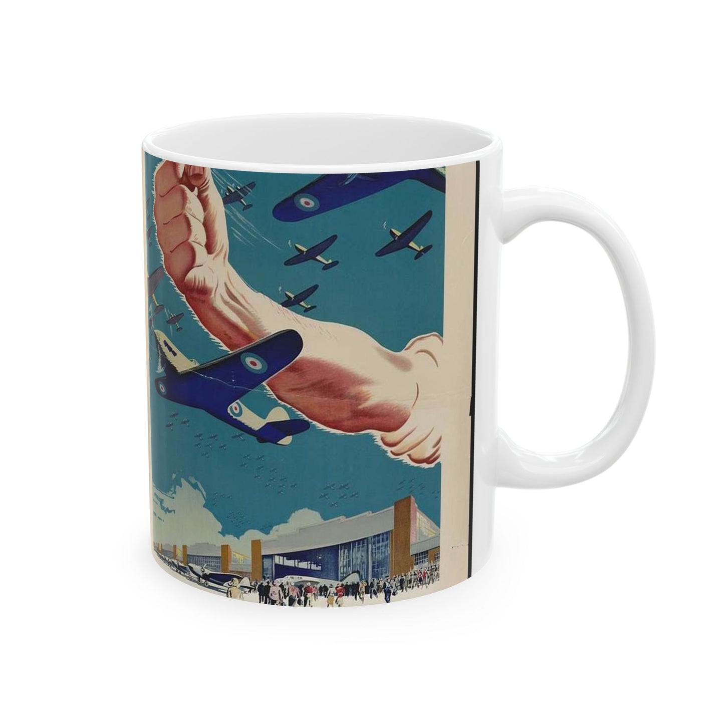 Our Answer All-Out Production, Canada, WWII Propaganda Poster Beautiful Novelty Ceramic Coffee Mug 11oz