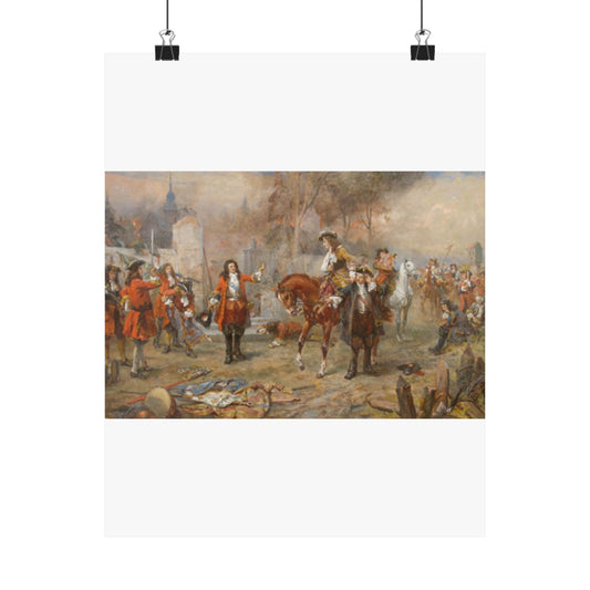 The Duke of Marlborough greeting Prince Eugene of Savoy after their victory at Blenheim High Quality Matte Wall Art Poster for Home, Office, Classroom