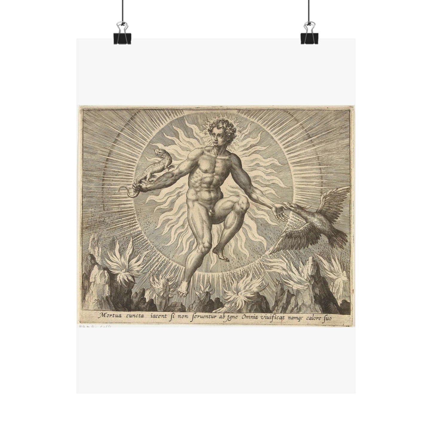 Adriaen Collaert - Vuur - Engraving, Public domain image  High Quality Matte Wall Art Poster for Home, Office, Classroom