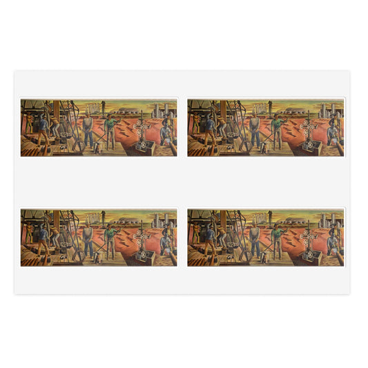 Lobby mural: "Oil," by Julius Woeltz at the J. Marvin Jones Federal Building & U.S. Courthouse, Amarillo, Texas Laminated UV Protective Vinyl Stickers