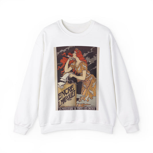 Affiche pour l' "Encre Marquet". White Heavy Blend Adult Crew Neck SweatShirt