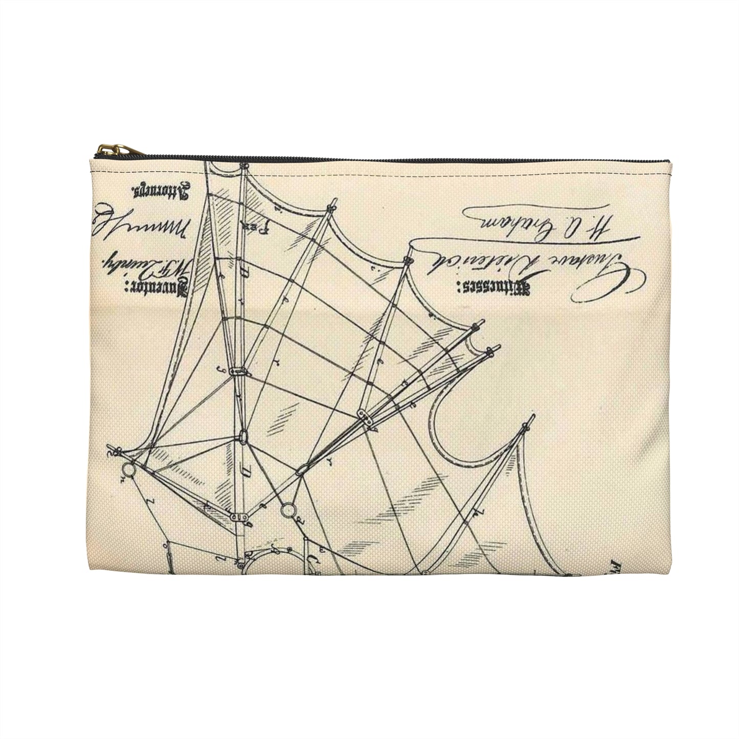 Patent Case File No. 132,022, Flying Apparatus, Inventor- Watson F. Quinby - DPLA - 1408d735868117dc44f964123674e332 (page 32) Large Organizer Pouch with Black Zipper