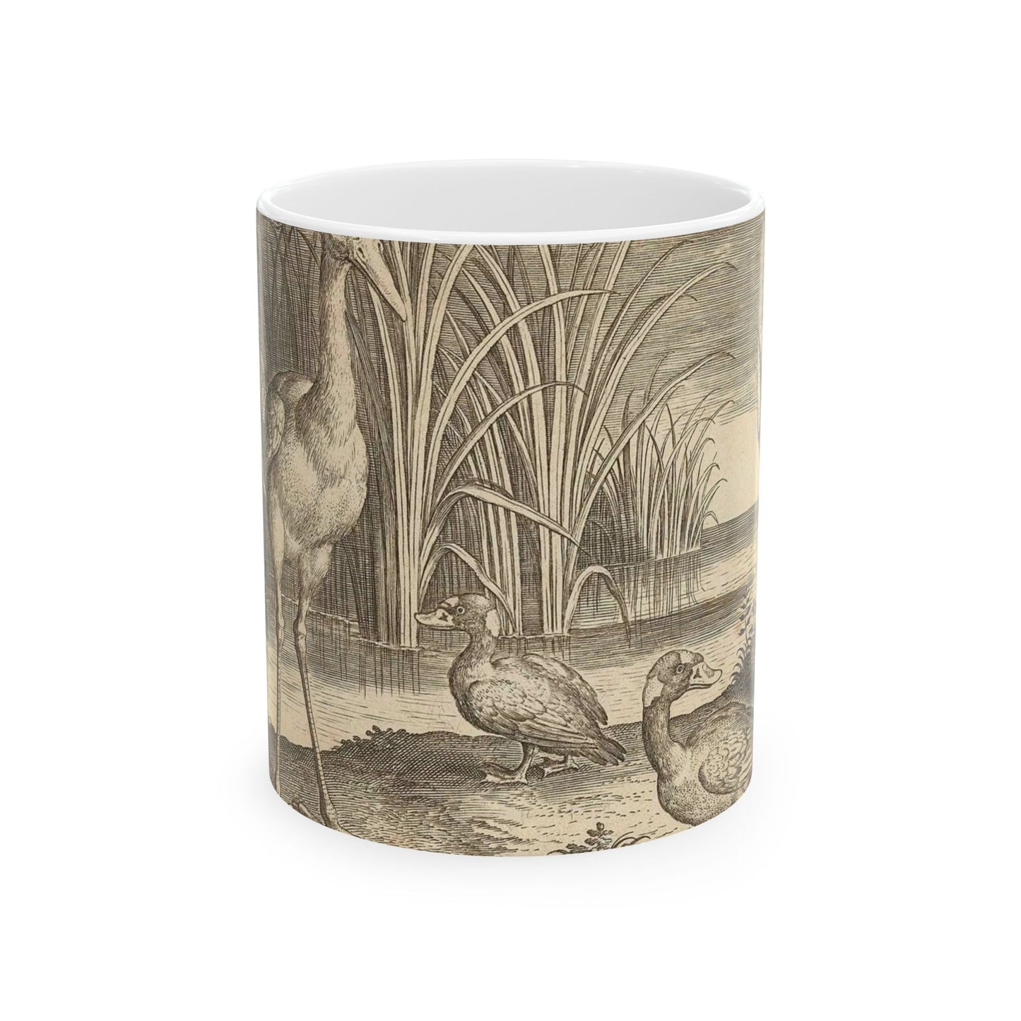 Adriaen Collaert - Enkele watervogels aan een oever Beautiful Novelty Ceramic Coffee Mug 11oz