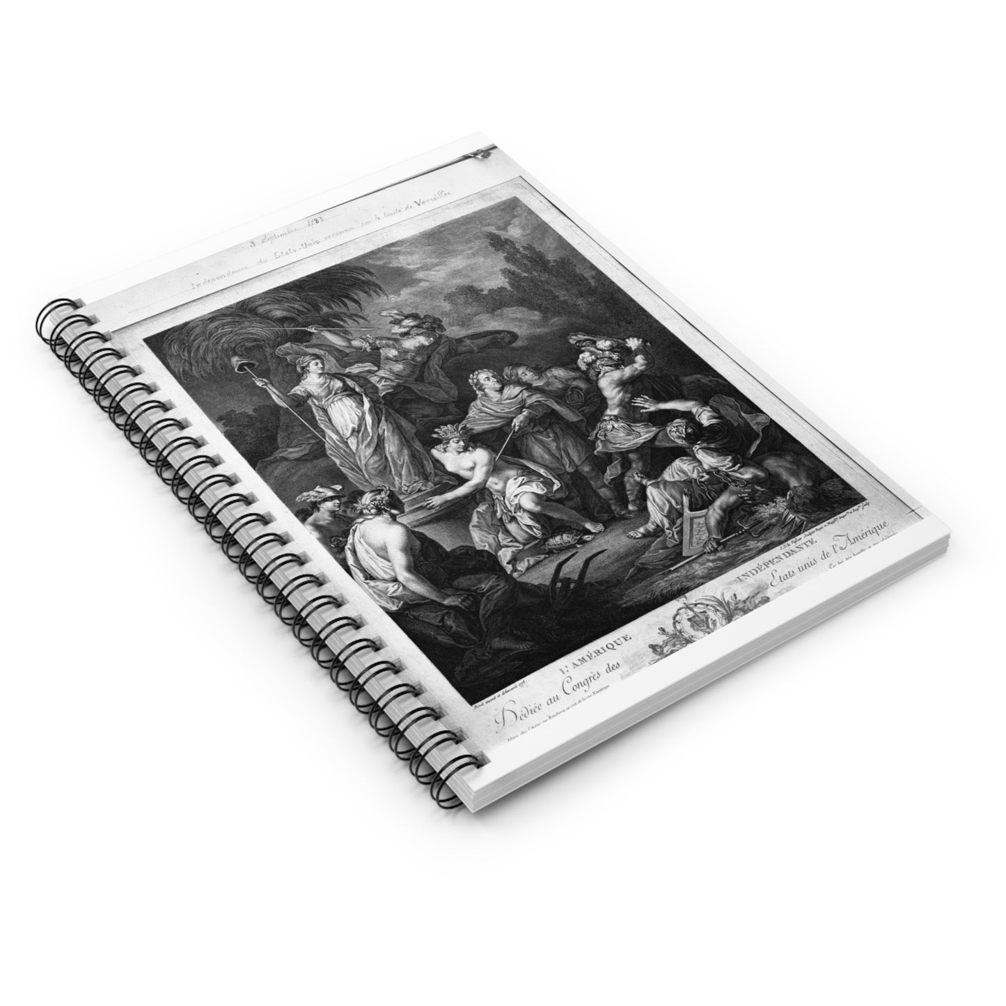 [French Girls in Blue Jeans] - American Embassy, Paris, France, Marshall Plan photogrpaphs Spiral Bound Ruled Notebook with Printed Cover