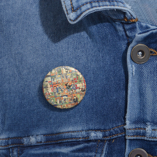 NDL-DC 1310568-Kunichika Hiroshige-東京銘食遊興寿吾六-明治1-crd Pin Buttons with Crisp Design