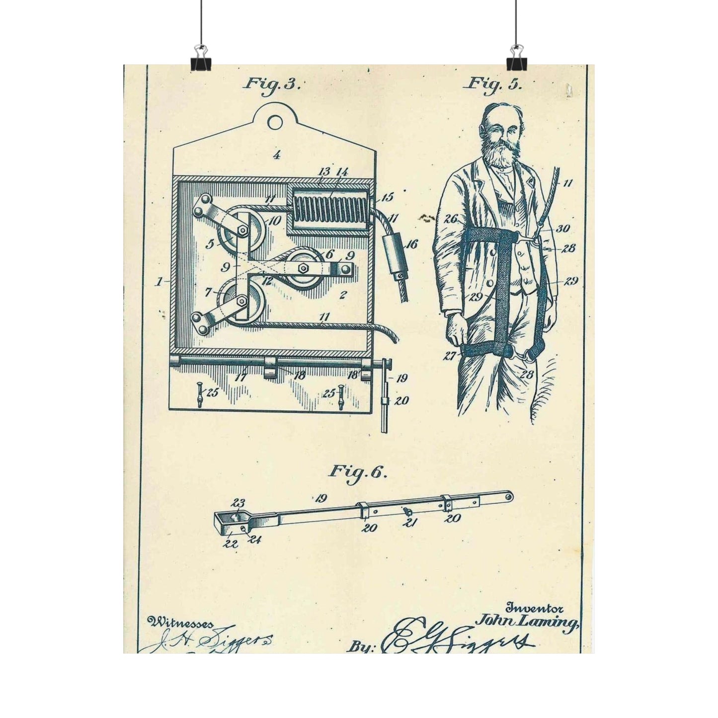 Patent Case File No. 630,902, Fire Escape, Inventor- John Laming - DPLA - 86fd3ca465dbd3fd9720fd06f826af5c (page 14) High Quality Matte Wall Art Poster for Home, Office, Classroom